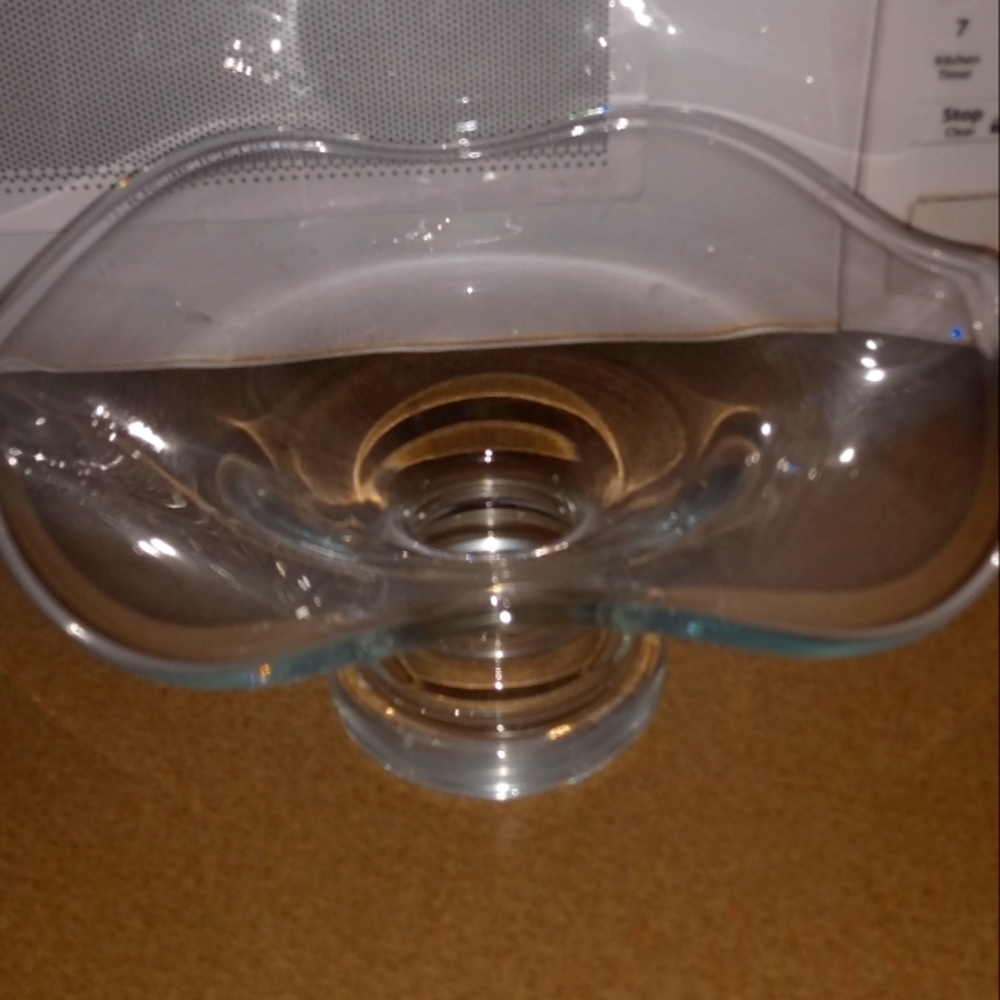 Beautiful Clear Glass Fluted Candy Dish